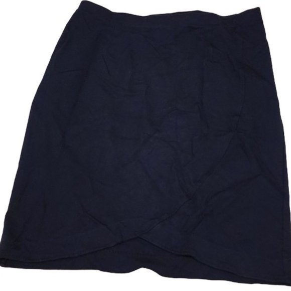 Maurices Women's Dark Blue Wrap Midi Skirt - Size L - Picture 1 of 2